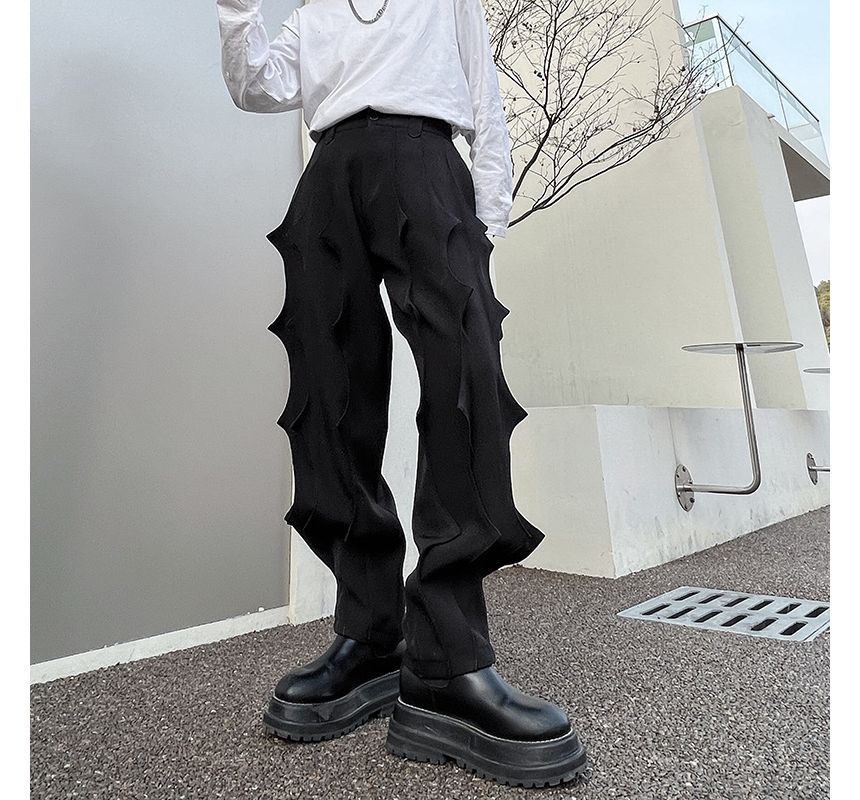 Omozando - Hoge taille effen rechte broek