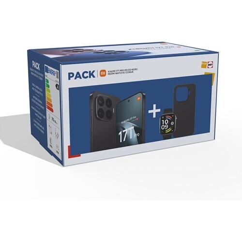 Smartphone Xiaomi Pack 17T Pro conçu avec Leica 512 Go Noir + Montre connectée Redmi Watch 6 Noir