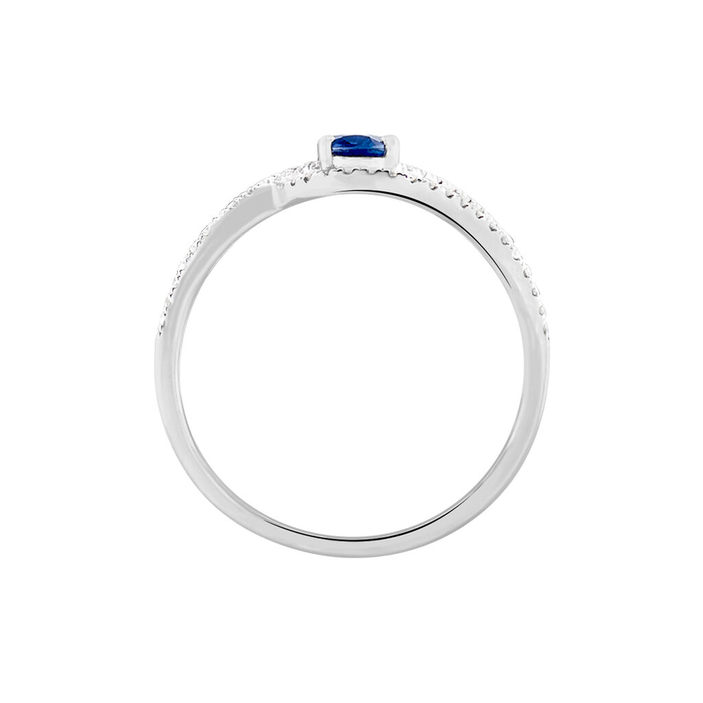Bague Lyna Or Blanc Saphir Et Diamant