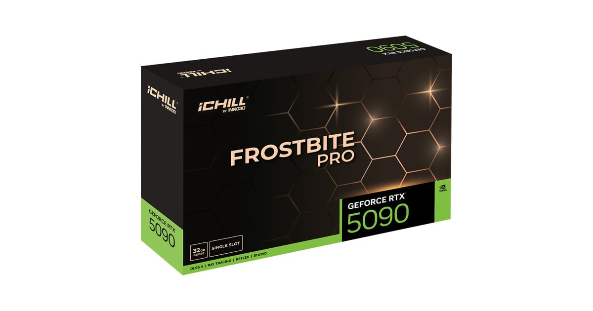 INNO3DGeForce RTX 5090 ICHILL FROSTBITE PRO grafische kaart  (DLSS 4, 3x DisplayPort, 1x HDMI 2.1)