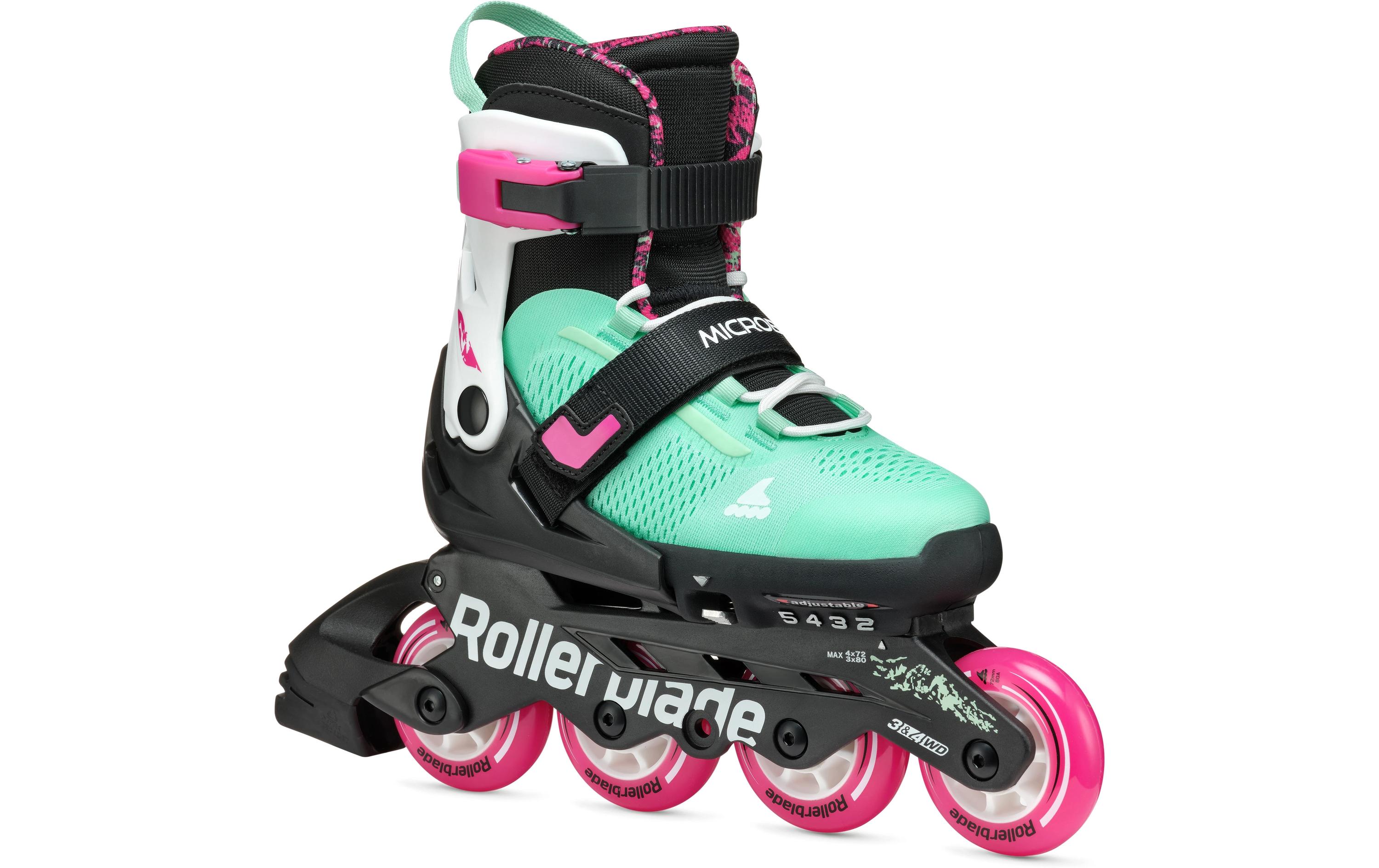 Inline-Skates Microblade XT Schwarz/Meergrün, 28-32Verstellbare Inline-Skates für Kinder