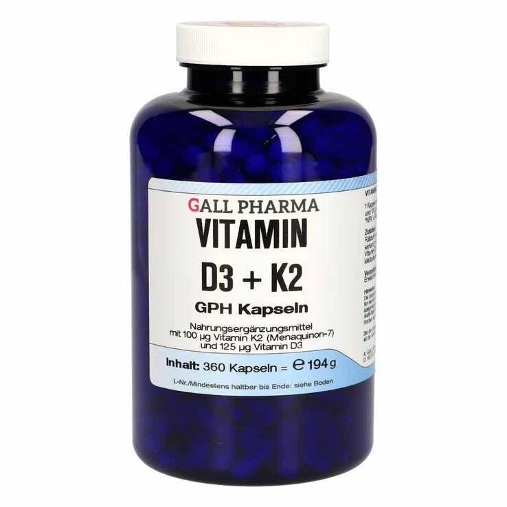 Vitamin D3 + K2 GPH Kapseln, 360 St