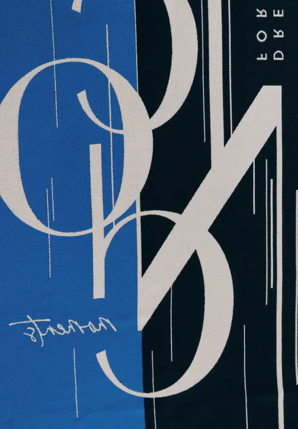 Jacquard Schal - deep blue