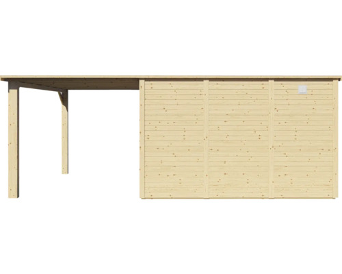 Konsta Baltrum 2 tuinhuis met vloer en lessenaarsdak, 601 x 306 cm, natuurlijke afwerking