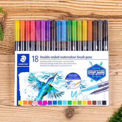 STAEDTLER Design Journey - 18 Feutres double pointe - couleurs assorties