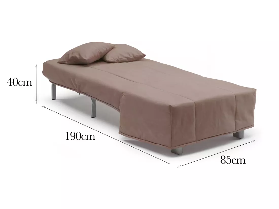 Canapé-lit Dabargi, Canapé simple, 100% Made in Italy, Fauteuil de salon avec ouverture trolley, en tissu rembourré, avec coussins inclus, 85x90h85 cm, Taupe