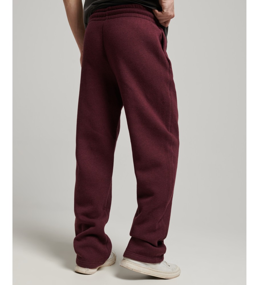 Calça jogger reta de algodão orgânico Superdry com logo vintage bordô