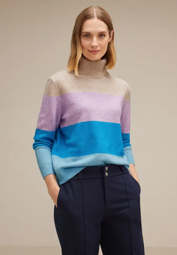 Blockstreifen Pullover - spring sand melange
