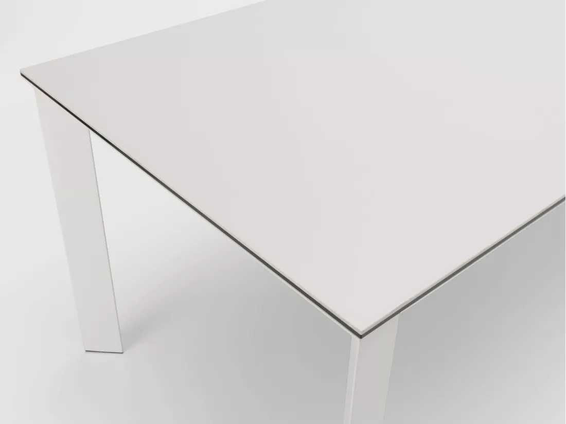 Account Table Extensible (140/220 x 90 cm) en Céramique Blanche