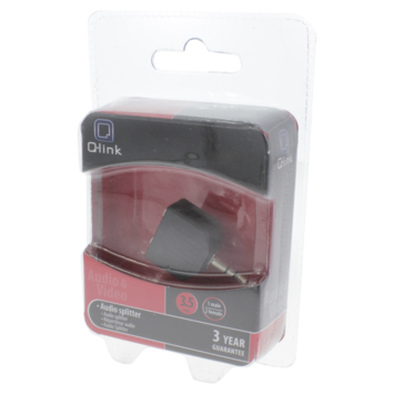 Q-Link stereo splitter 3,5mm 1 stuk male / 2 stuk female