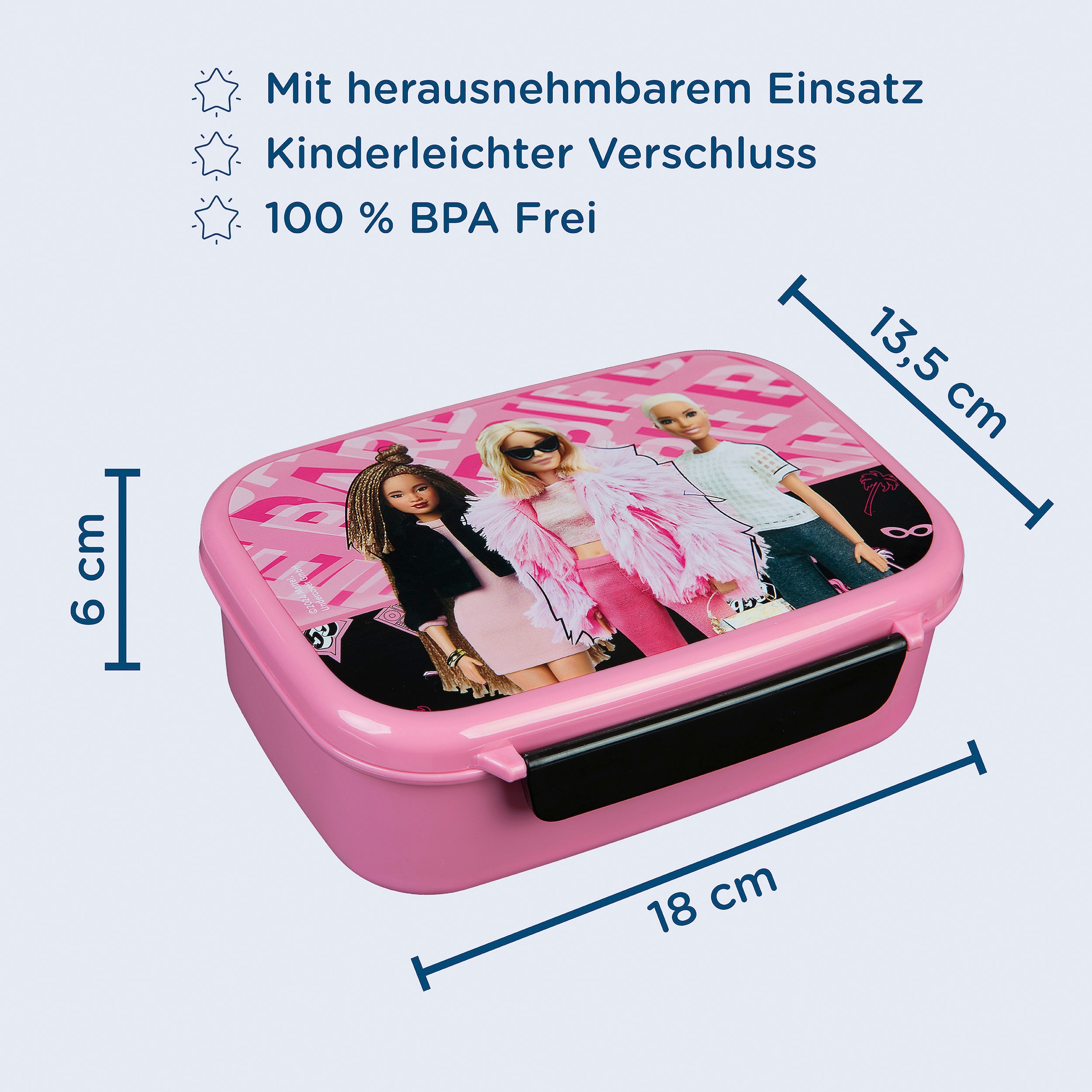 Scooli Lunchbox »Brotzeitdose & Trinkflasche, Barbie« Set, 2 tlg. mit Trinkflasche