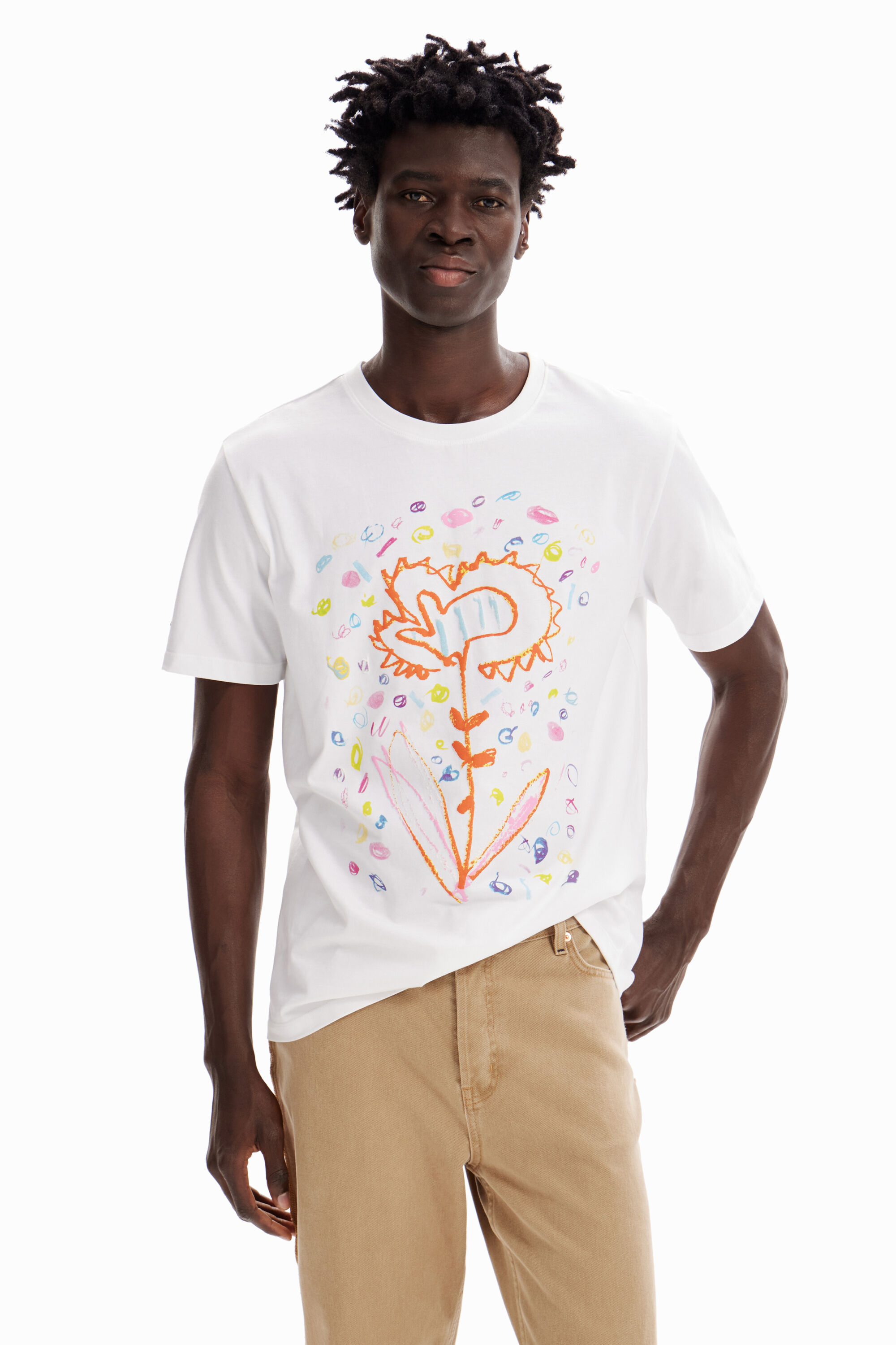 T-shirt décontracté fleur arty