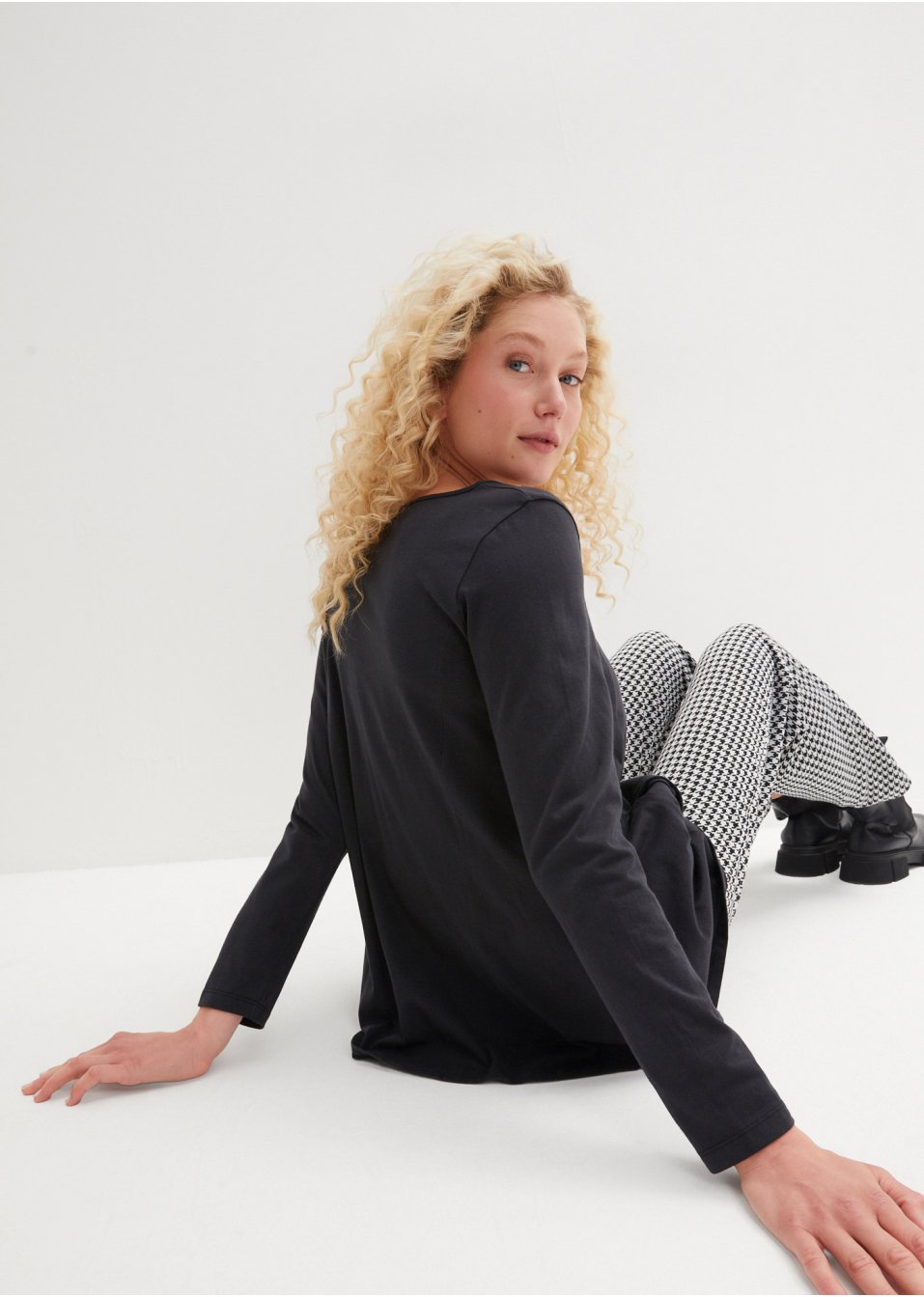 T-shirt coton avec poches, légèrement évasé