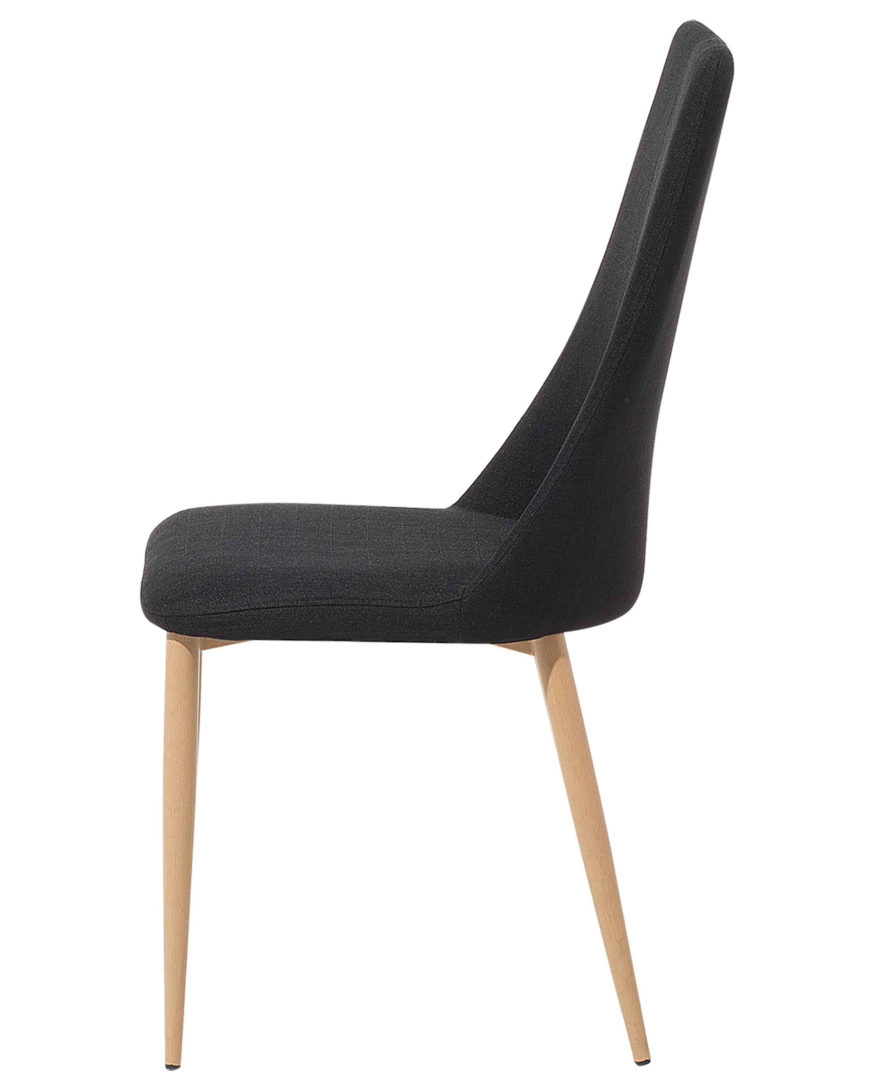 Set van 2 eetkamerstoelen CLAYTON Stof Zwart