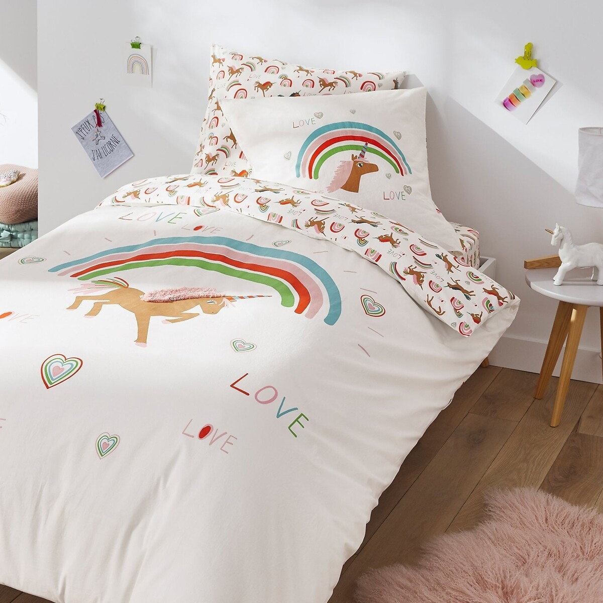 LA REDOUTE INTERIEURS<br>Fronha de almofada em algodão orgânico, Licorne