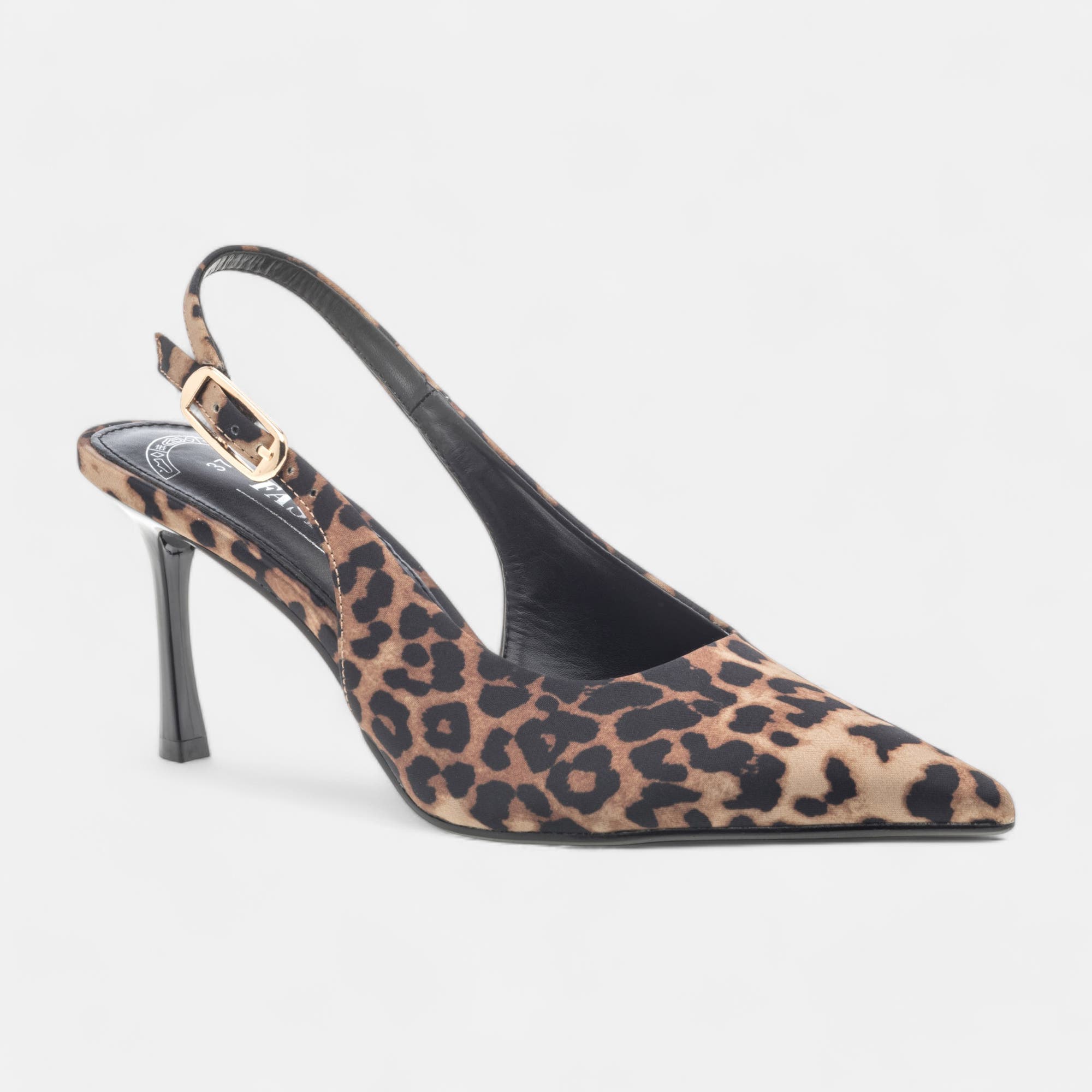 Escarpins avec bride arrière à talon Femme cognac