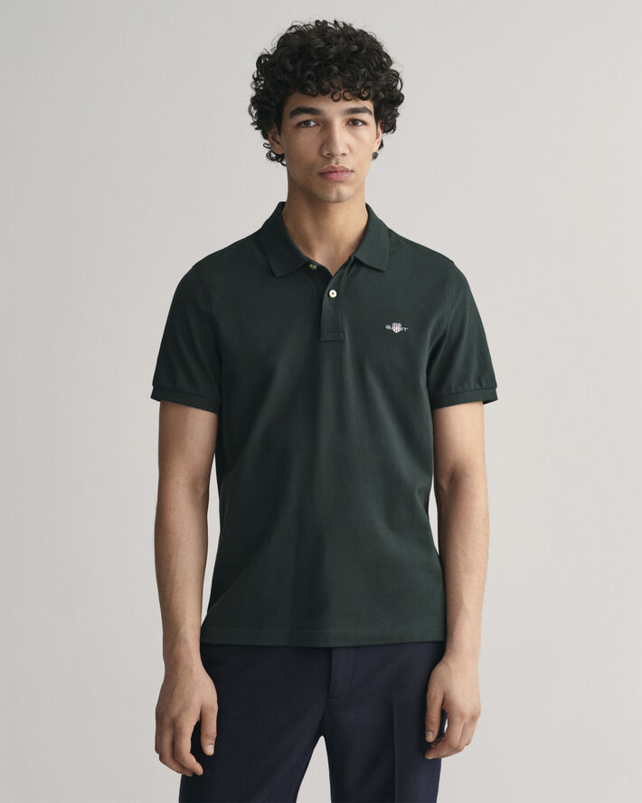 Gant REG SHIELD SS PIQUE POLO Tartan green
