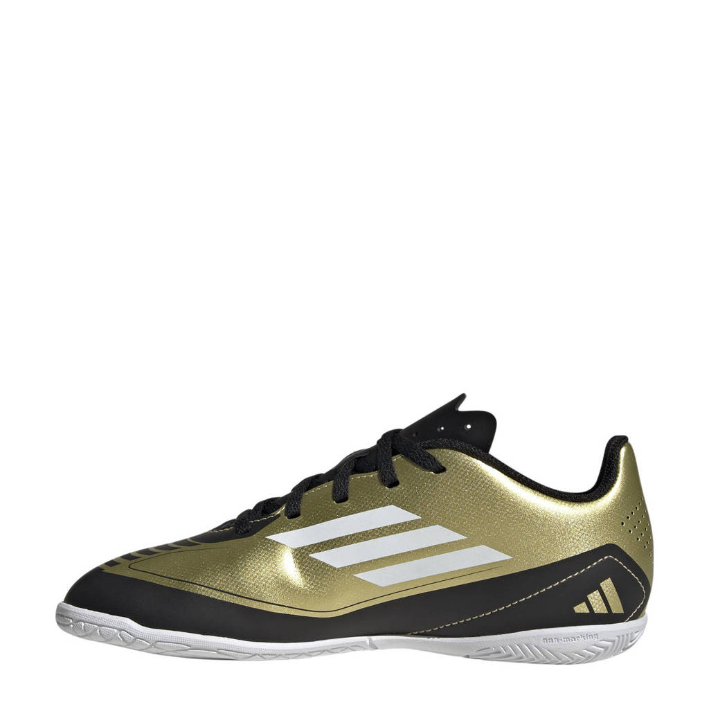 adidas F50 Club Messijunior voetbalschoenen goudmetallic/wit/zwart