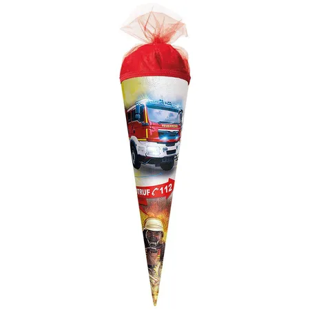 Roth Schultüte Feuerwehr, 22 cm, rund, Tüllverschluss