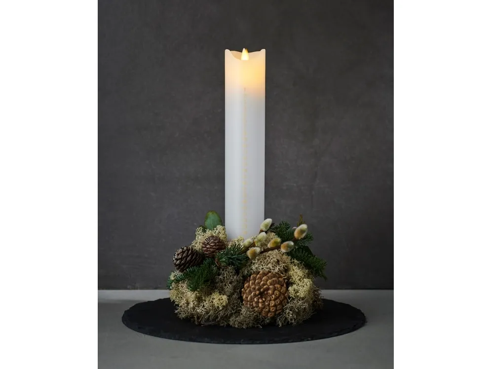 Sirius Sara Kalenderlys - Hvid Med Guld Tal - H 29 cm