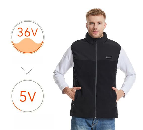 Varmevest 13 varmezoner Sort S/M