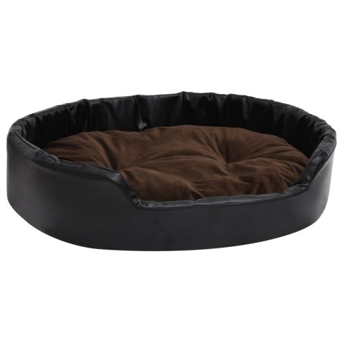 Sofá Vidaxl com almofada lavável, preto e marrom, para animais de estimação.