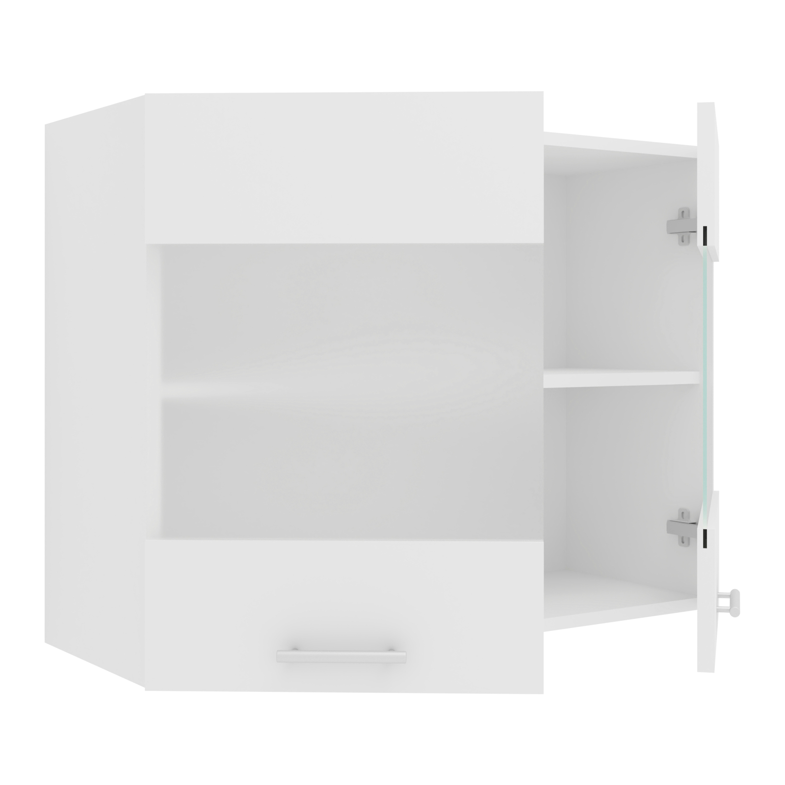 Glas-Hängeschrank ESILO - weiß - 80 cm