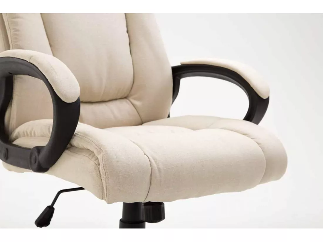 Chaise de bureau - Tissu & Blanc - Crème - XL Sparta