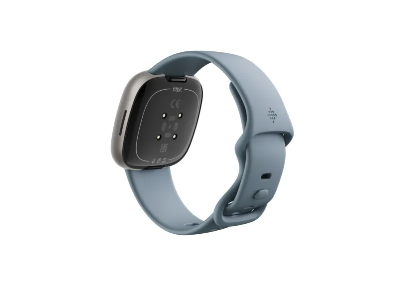 Fitbit Versa 4 - 40 mm - platin - smart ur med bånd - vandfaldsblå - båndstørrelse: S/L - NFC, Bluetooth