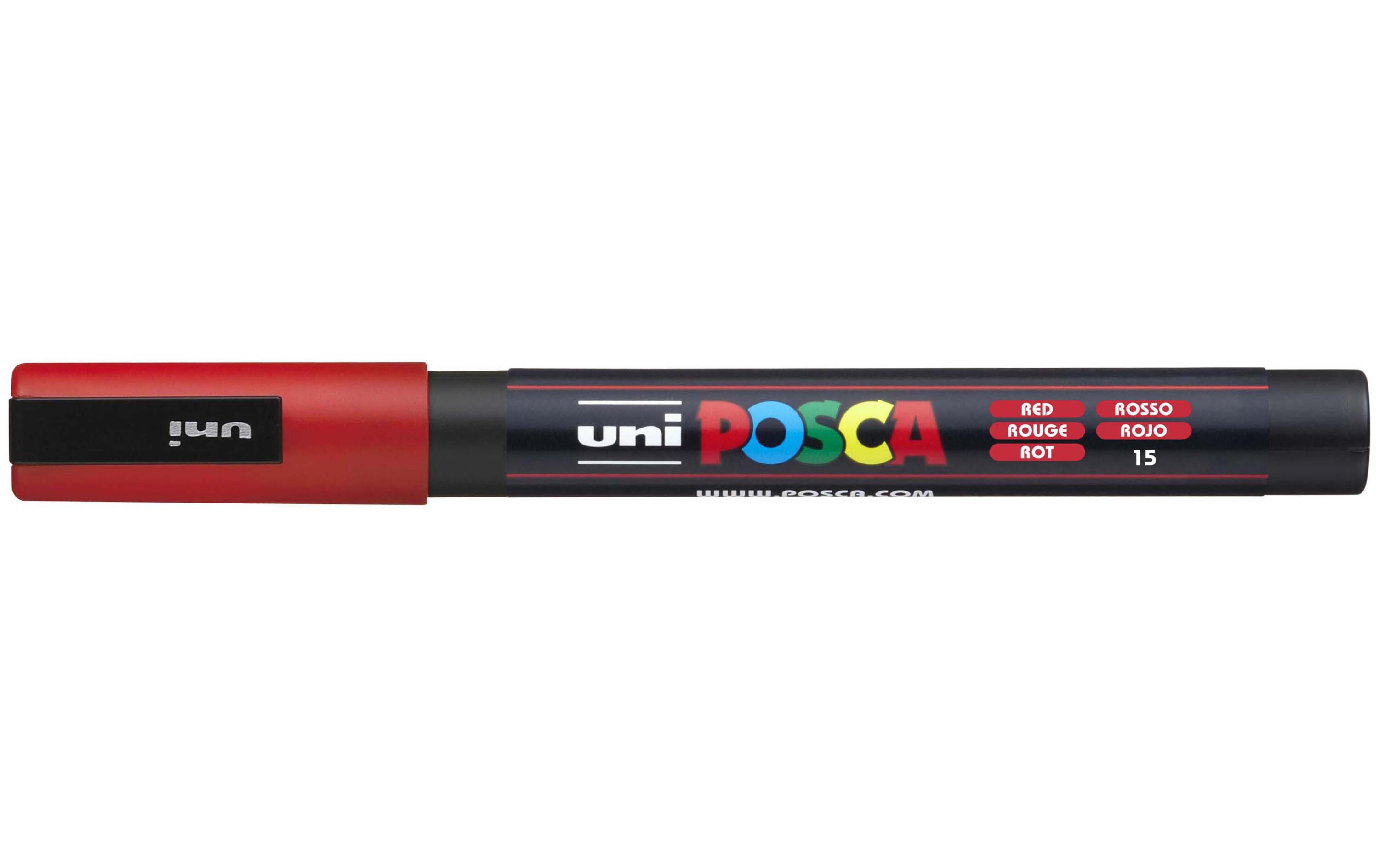 Permanent-Marker POSCA 0.9-1.3 mm RotUniversell einsetzbarer Marker