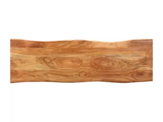 Banc au bord naturel du bois 110 cm Bois d'acacia solide acier