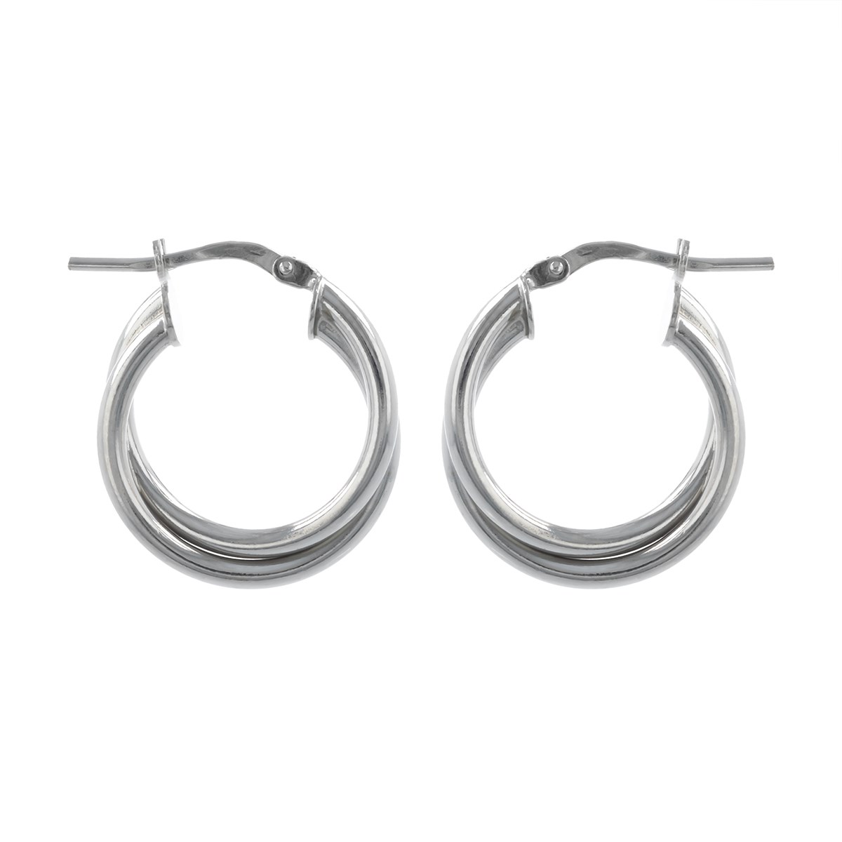 Boucles d'oreille créoles argent rhodié