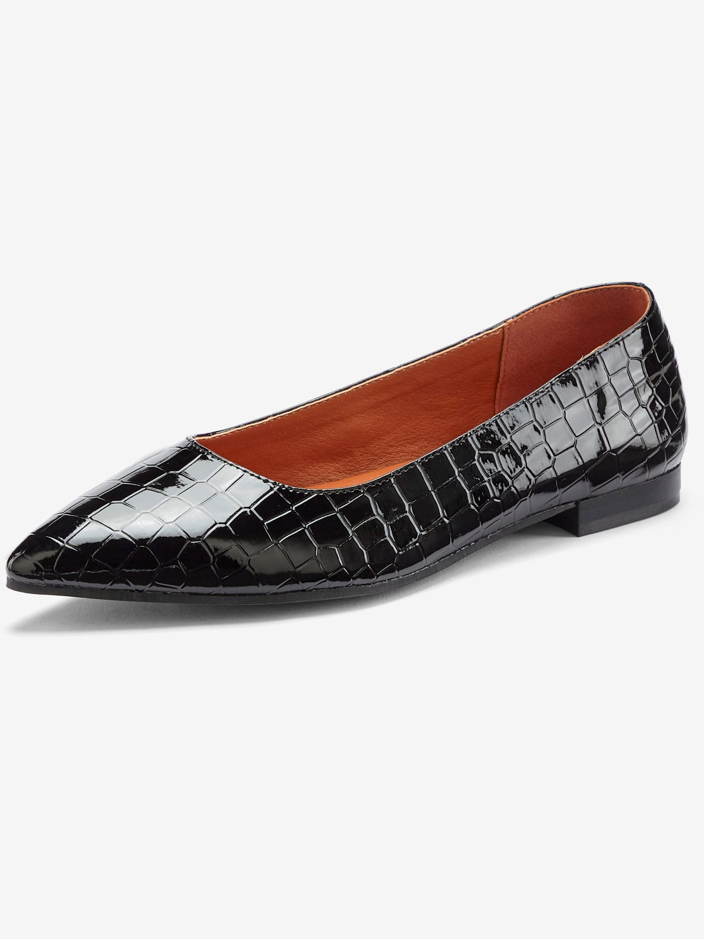 Ballerines à l'imitation croco raffinée