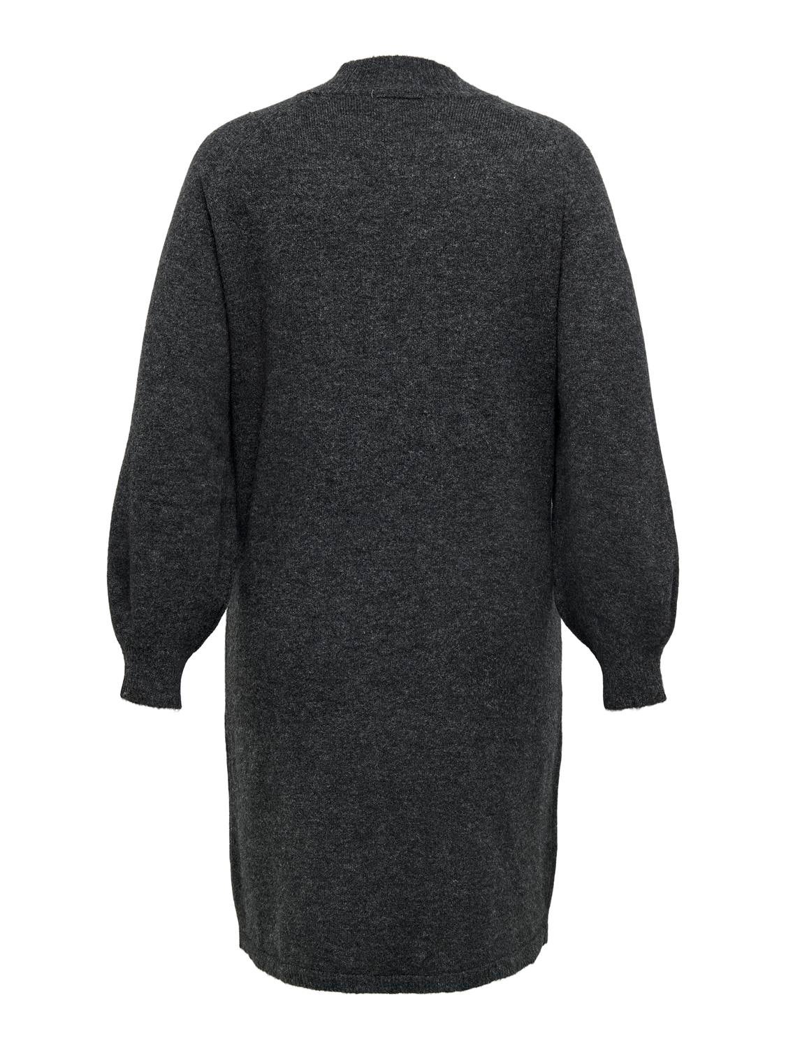 CAREMILIA Langes Kleid Dark Grey Melange