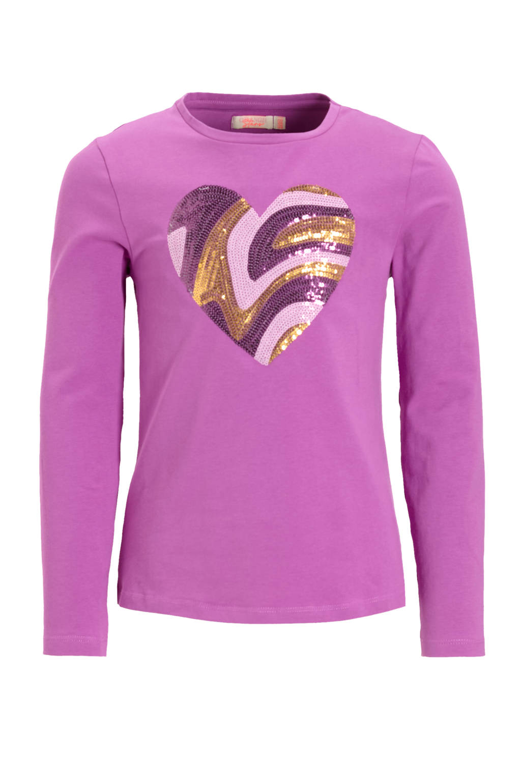 Orange Stars longsleeve Rely met pailletten paars