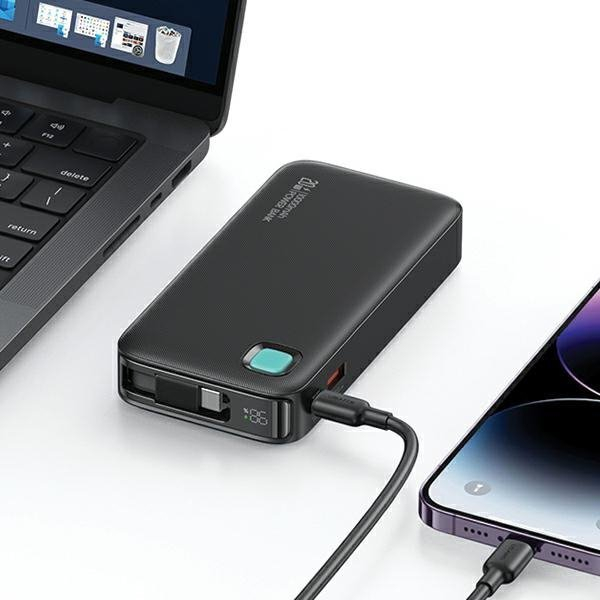 (20W) 10000mAh USB A / USB C Powerbank Power Delivery Ladegerät inkl. Lightning Ladekabel mit LED Anzeige (10KCD22502) - Weiss