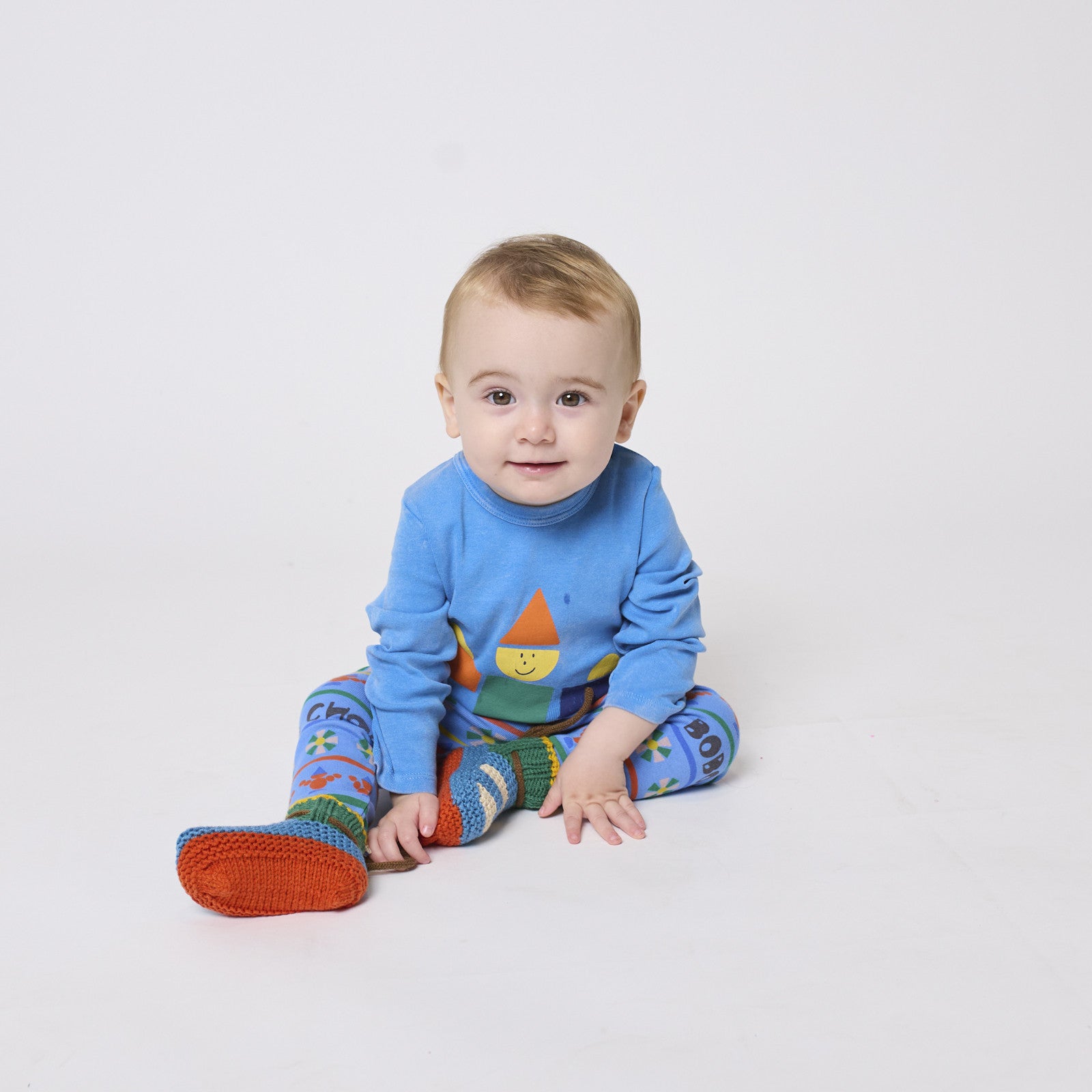 Baby Langarmshirt Wooden Toy Light Blue