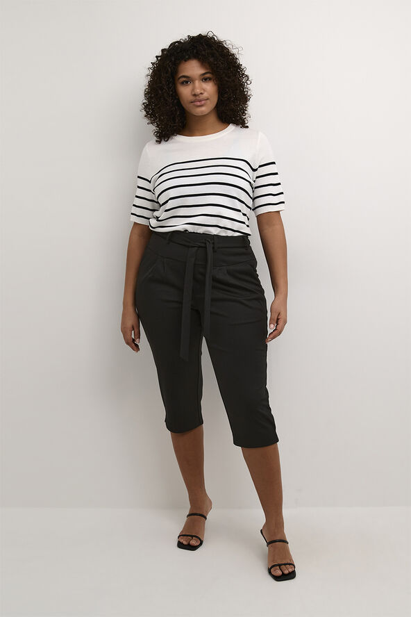 Kaffe Curve KCjenna Belt Capri Pants Black deep