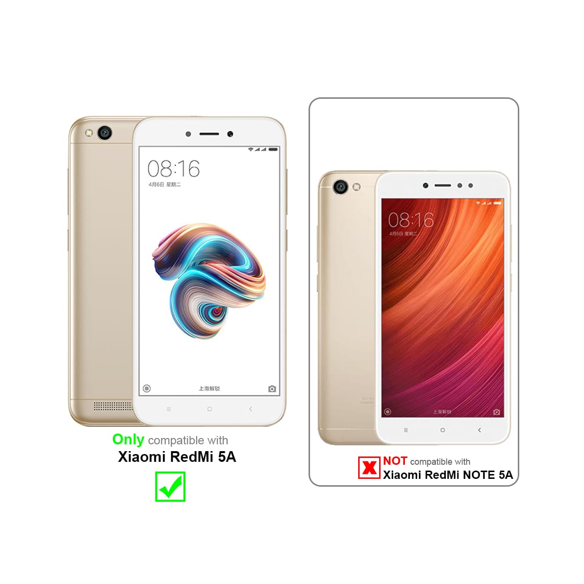 Xiaomi RedMi 5A Skjermbeskytter Skärmskydd (svart)