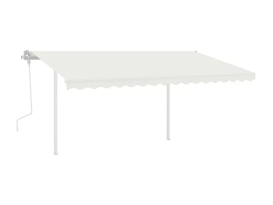 Auvent manuel rétractable avec LED 4,5x3 m Crème