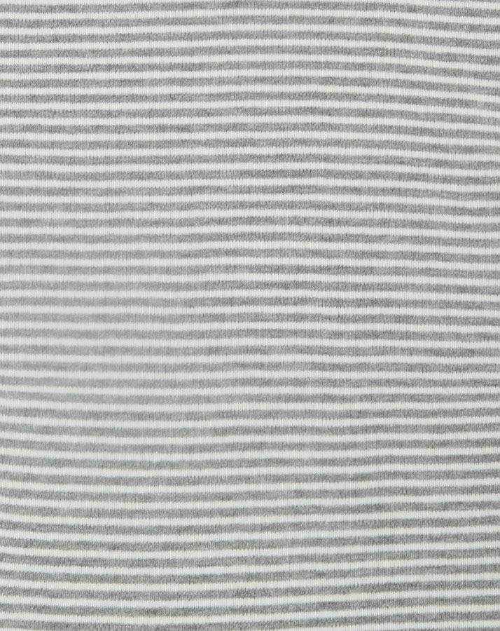 Kurzarm-Body BASIC gestreift in grau melange