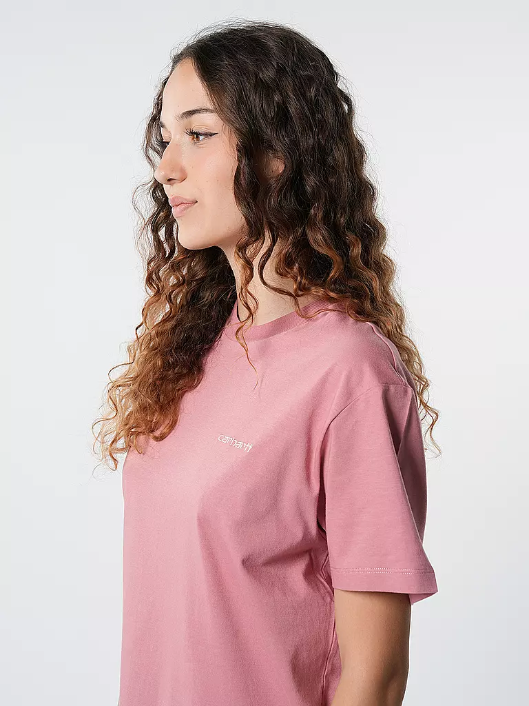 CARHARTT WIP T-Shirt SCRIPT EMBROIDERY rosa