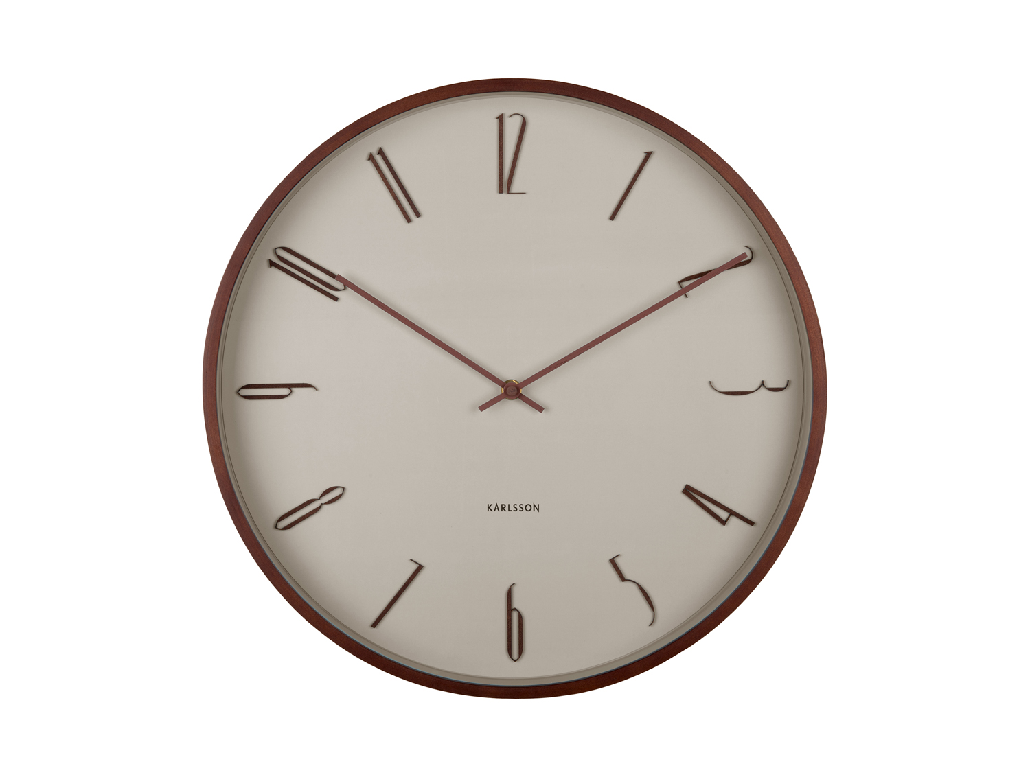 Wall clock Scandia warm grey