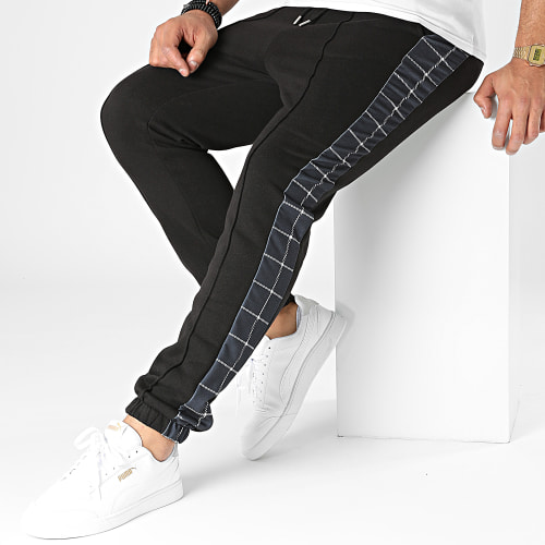 Pantalon Jogging A Bandes Carreaux Liverpool Noir