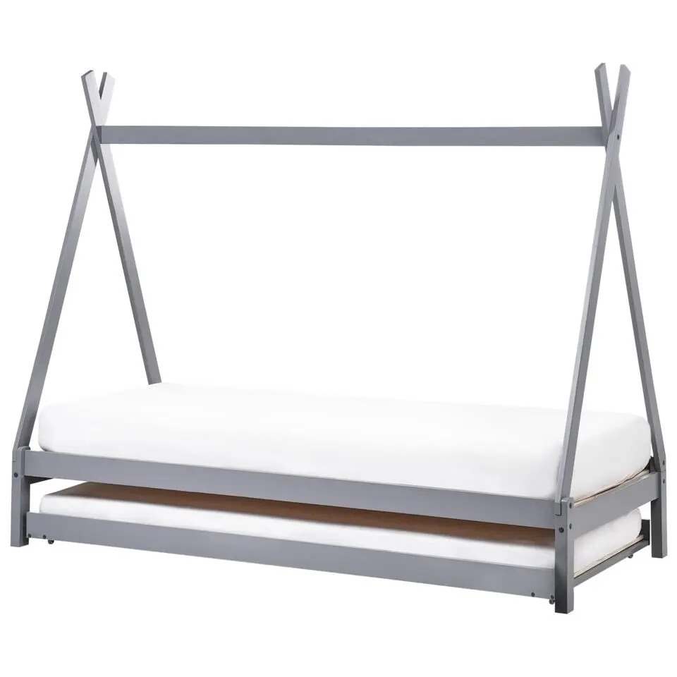 TALMONTIERS - Onderschuifbed - Grijs - 90 x 200 cm - Grenenhout