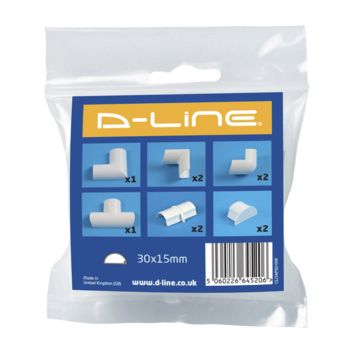 D-line Accessoireskit voor 30/ 15mm D-line Goot Wit