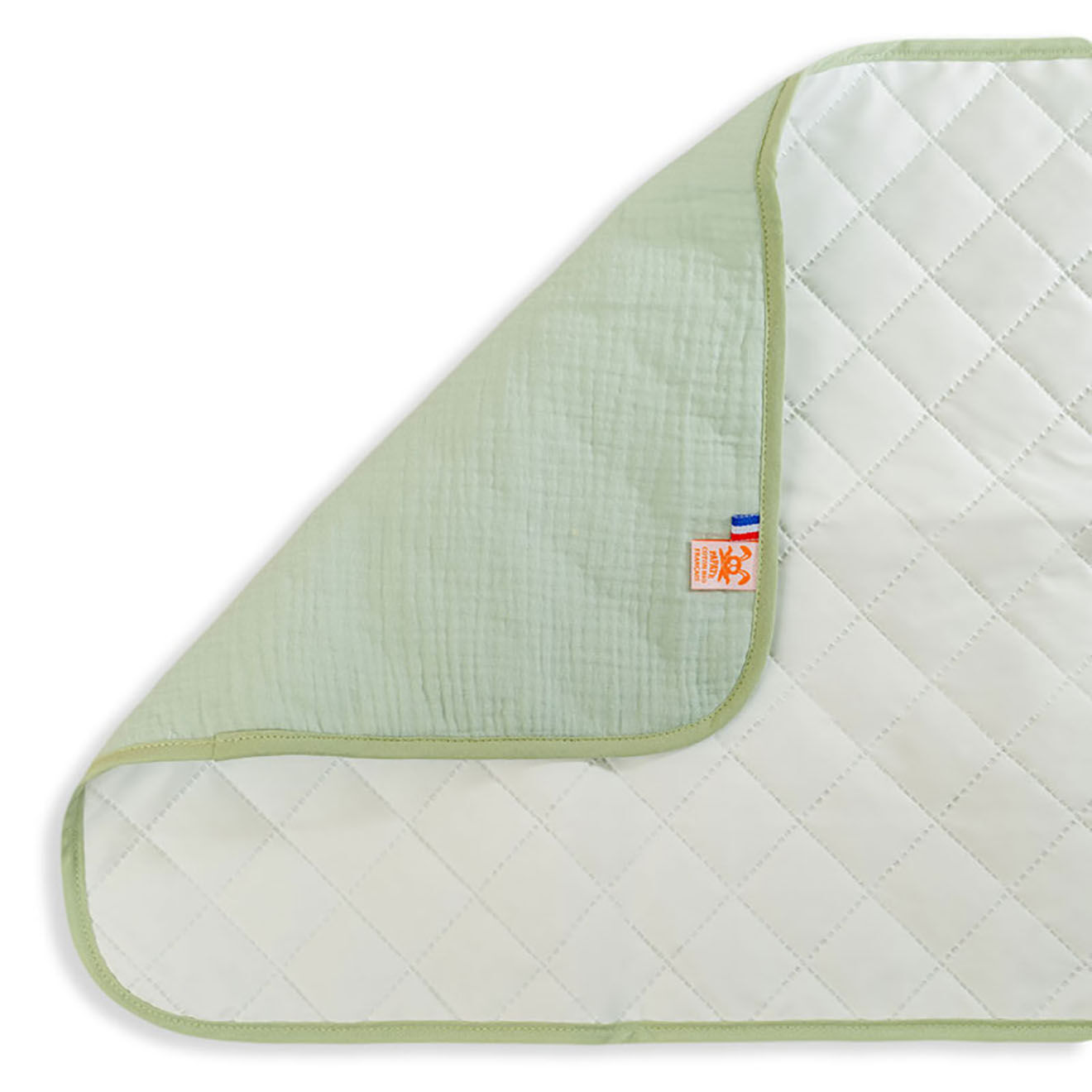 Papate Tapis à Langer Nomade en Coton Bio vert - 65x42 cm