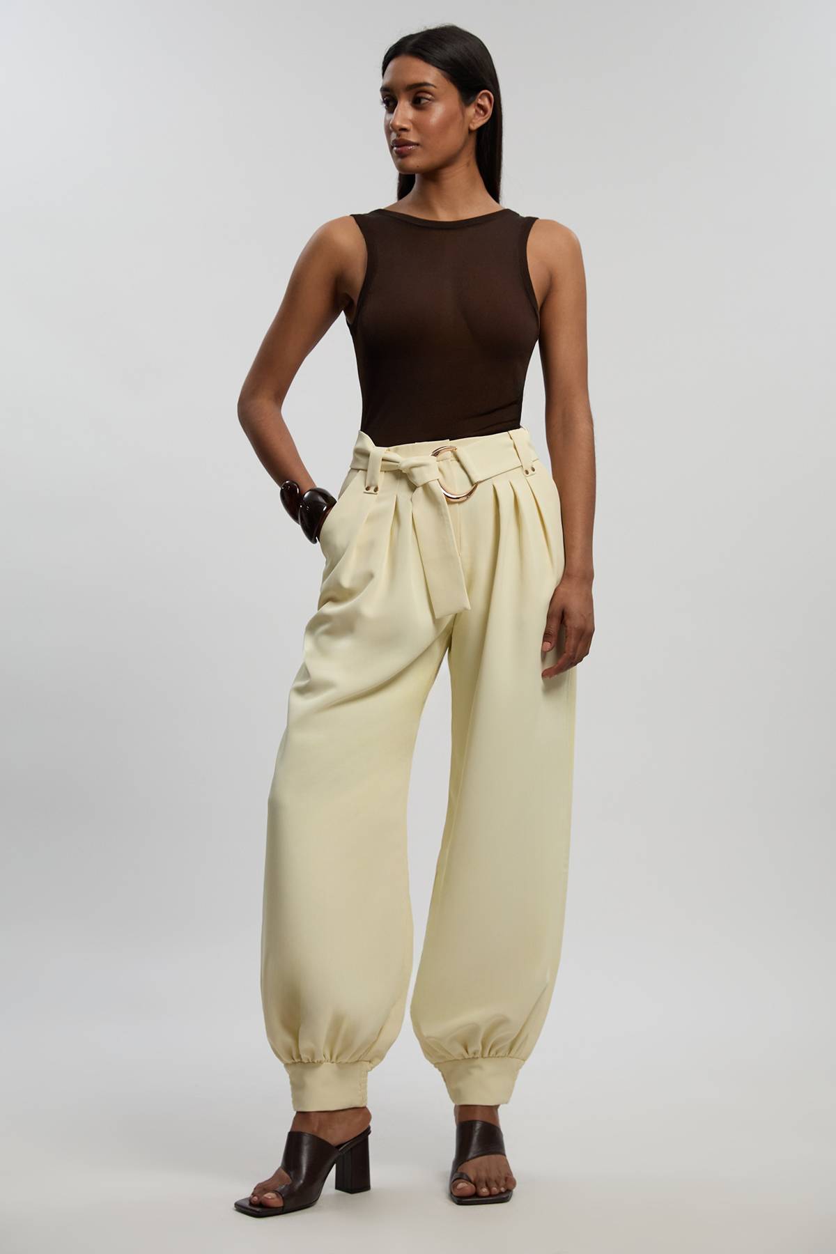 KarenMillen Pantalon Tissé À Revers Avec Détails Utilitaires Et Ceinture