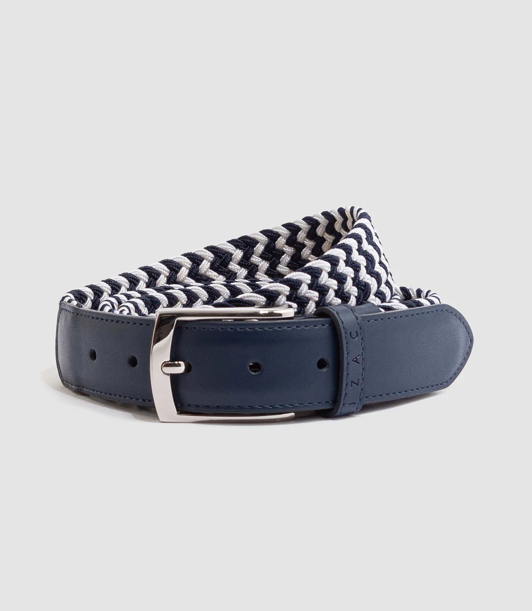 Ceinture ajustable casual marine-blanc 