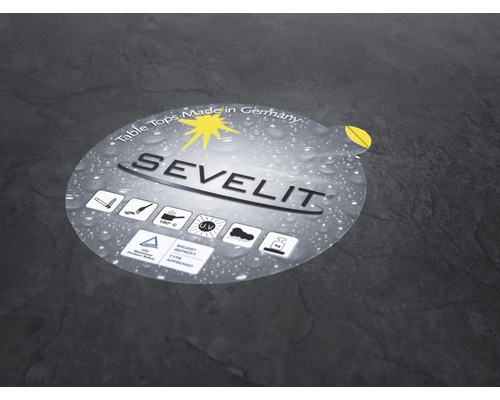 Tuintafel met Sevelit tafelblad Ø 86 x H 72 cm, opvouwbaar, leisteen
